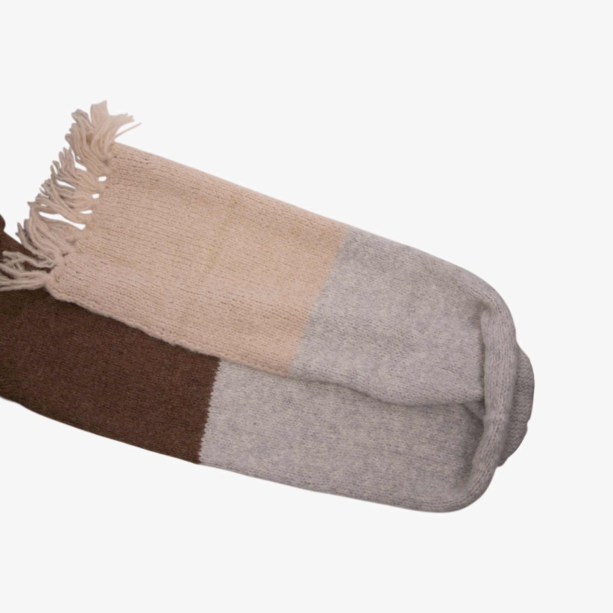 Inti Alpaka Schal Tricolor | braun
