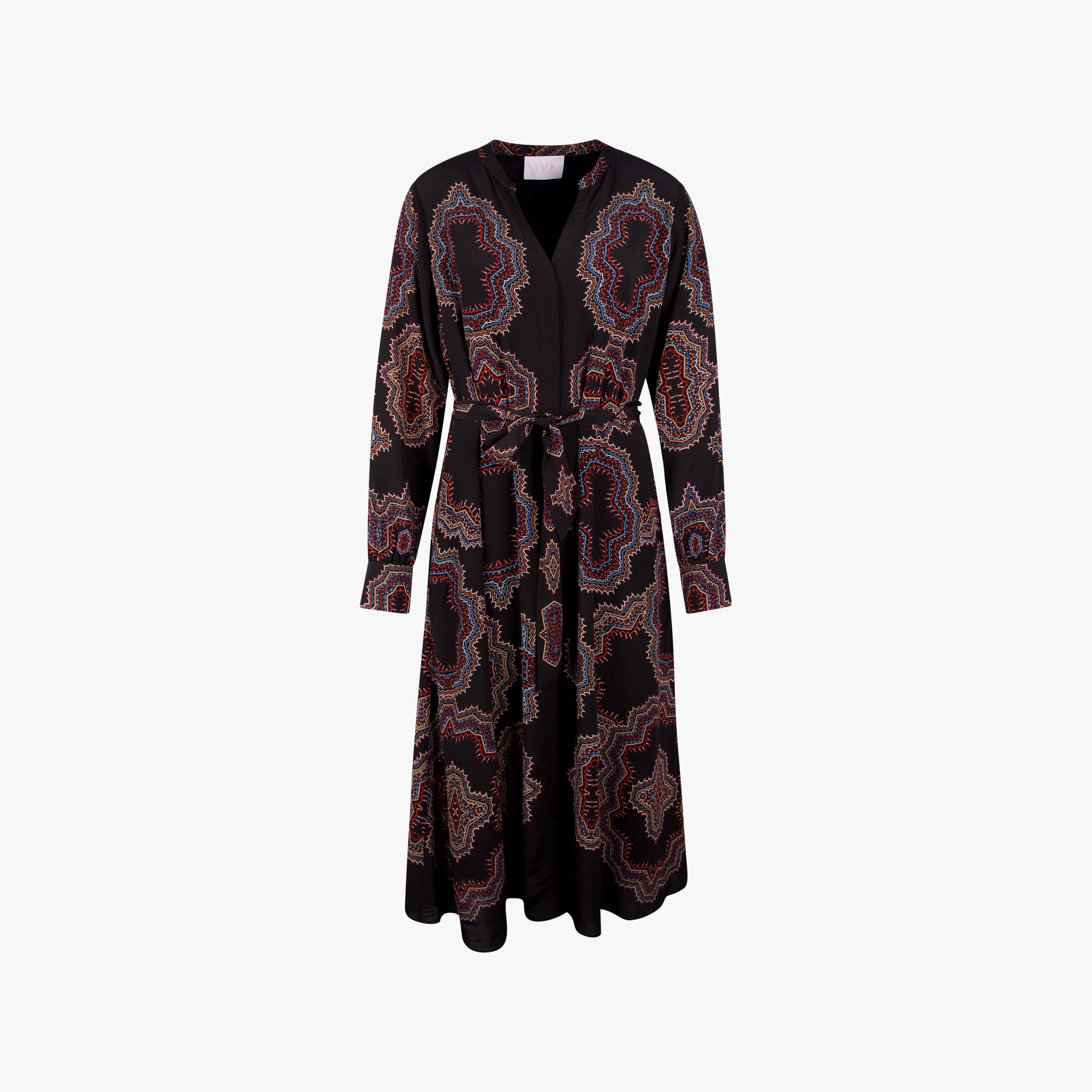 IVI Collection Kleid Ornament Print | schwarz