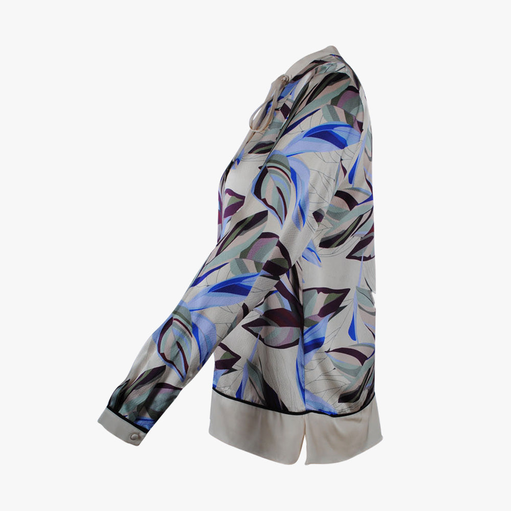 Seidenbluse Leafprint | multicolor