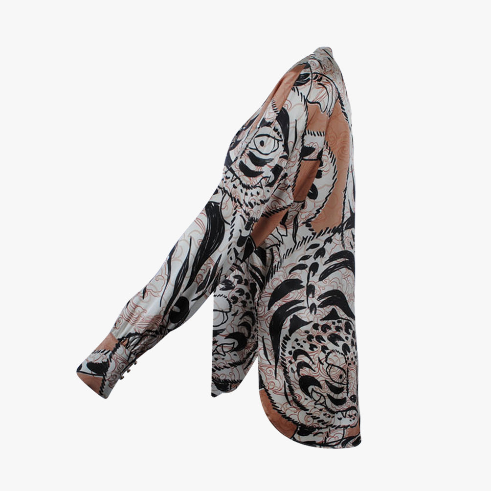 Seidenbluse Manulprint | multicolor