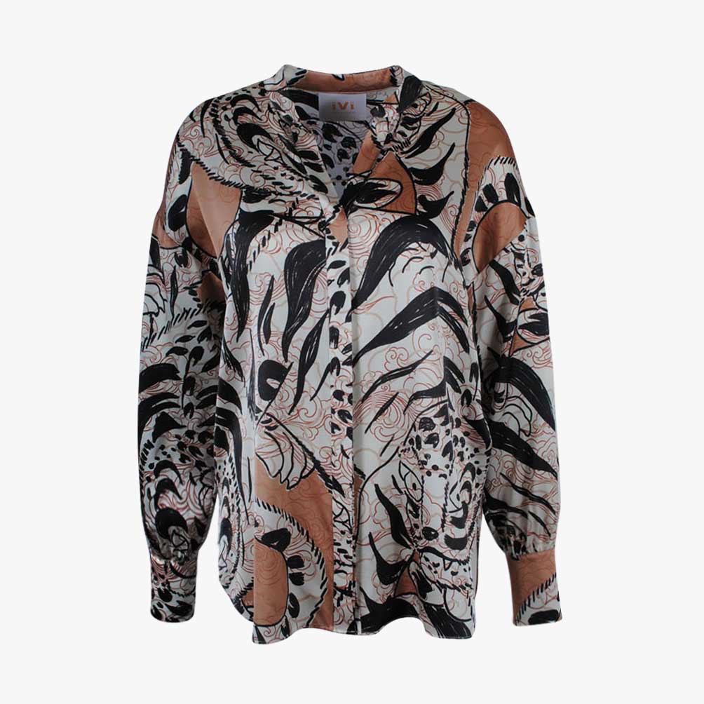 Seidenbluse Manulprint | multicolor