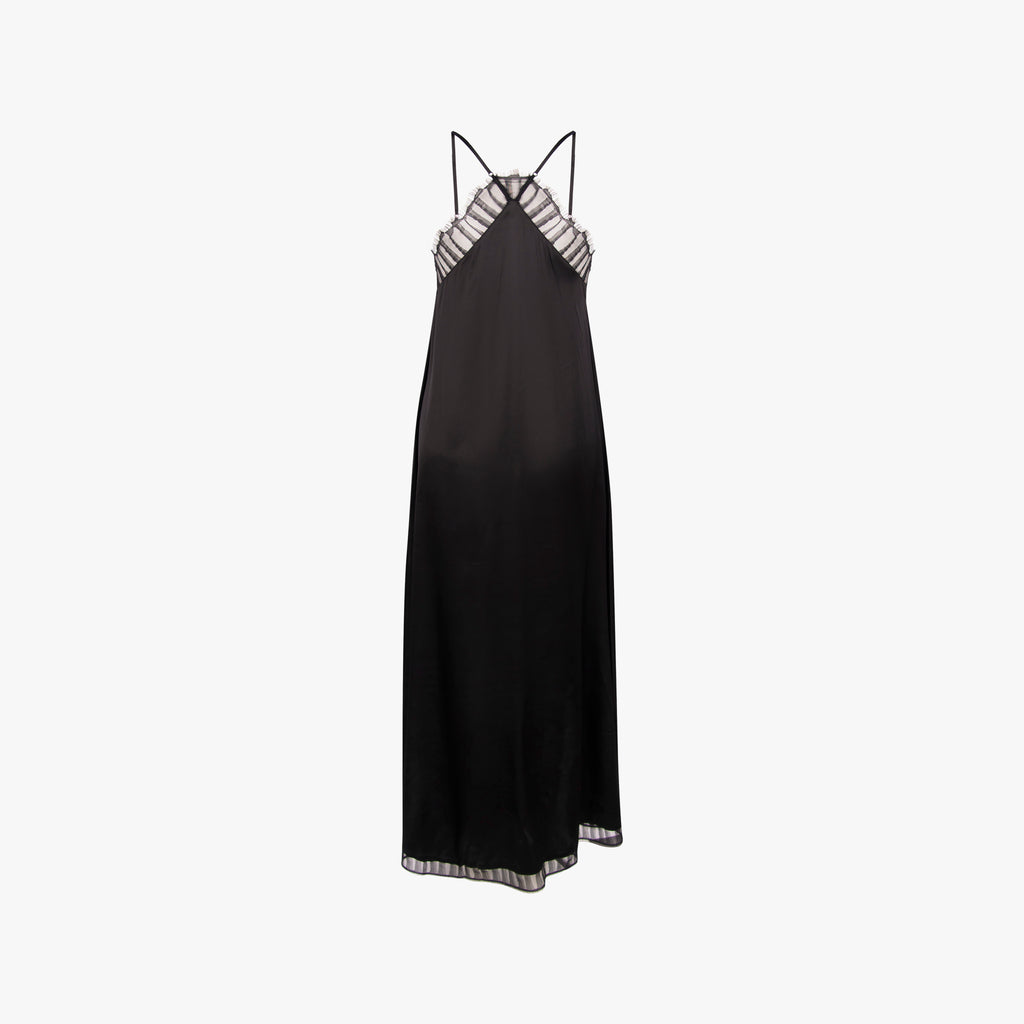 Jadicted Spaghettiträger-Kleid uni | schwarz