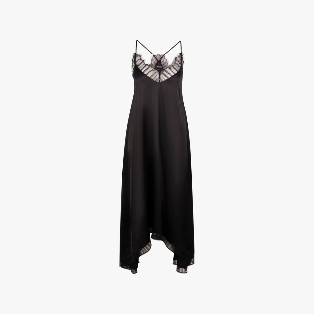 Jadicted Spaghettiträger-Kleid uni | schwarz