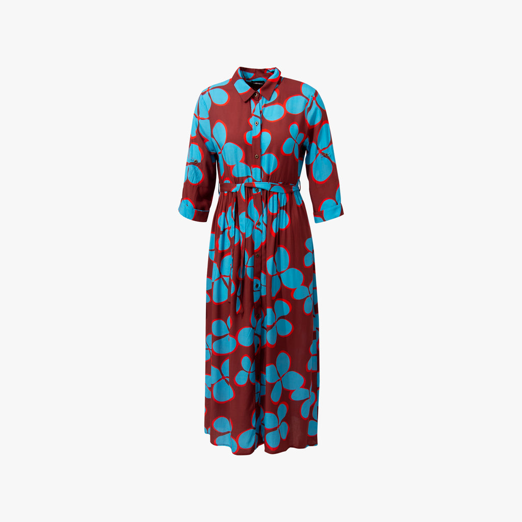 Hemdblusenkleid Print | türkis