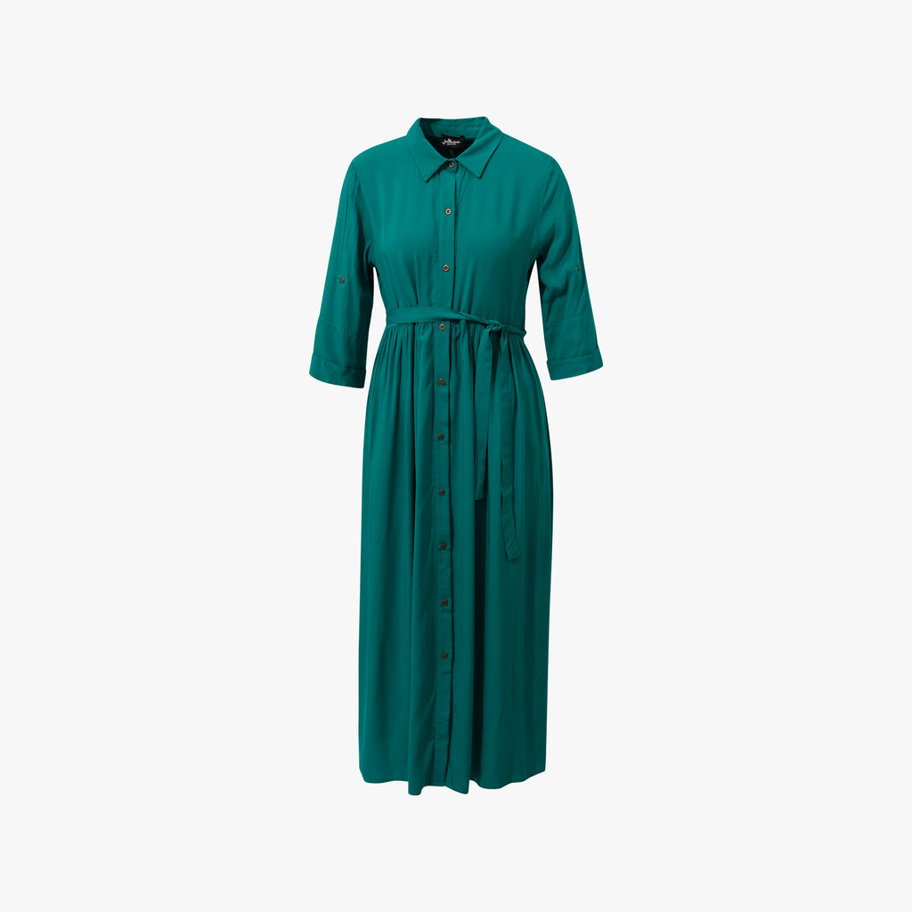 Hemdblusenkleid uni | flaschengrün