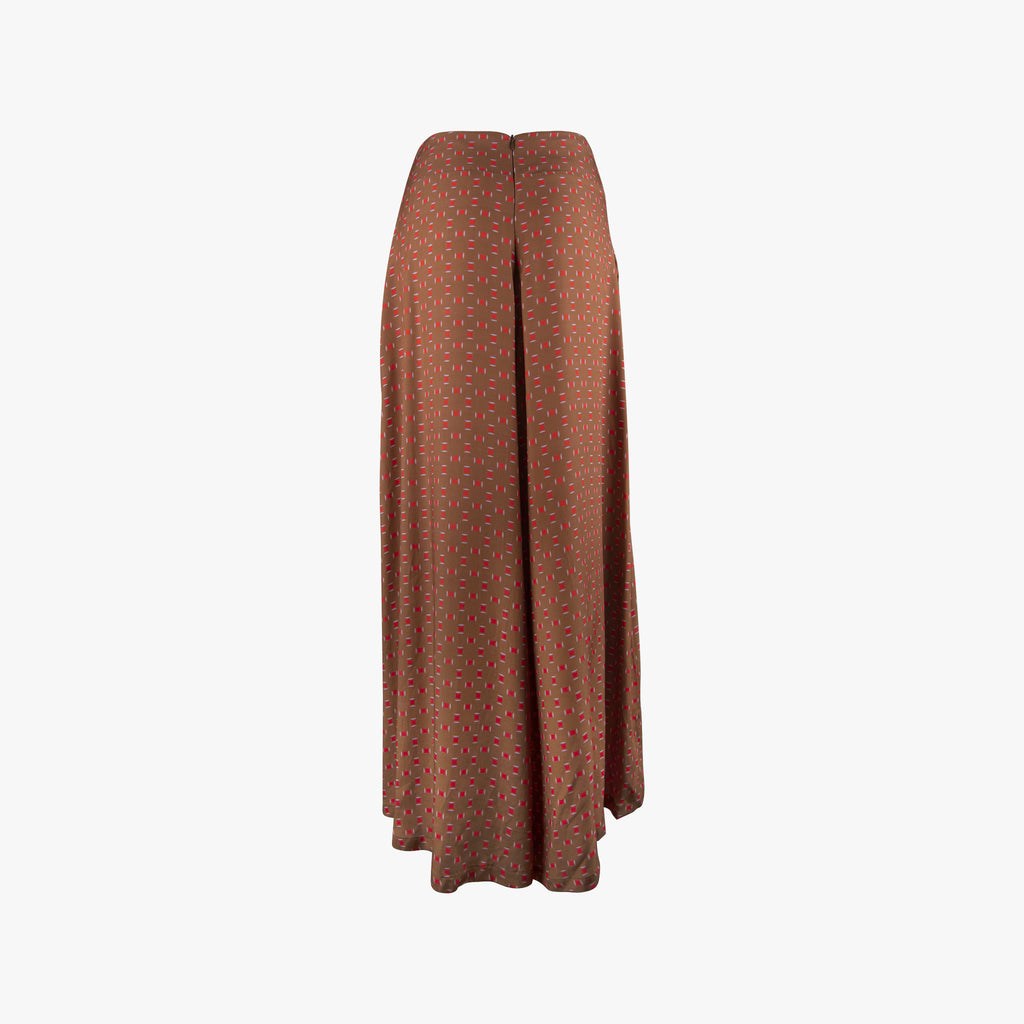 Justmine Hose weit Print | braun