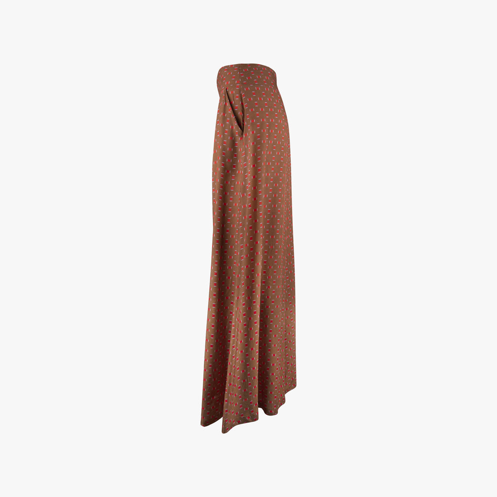 Justmine Hose weit Print | braun