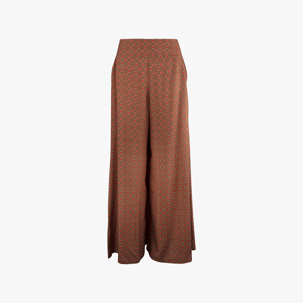 Justmine Hose weit Print | braun