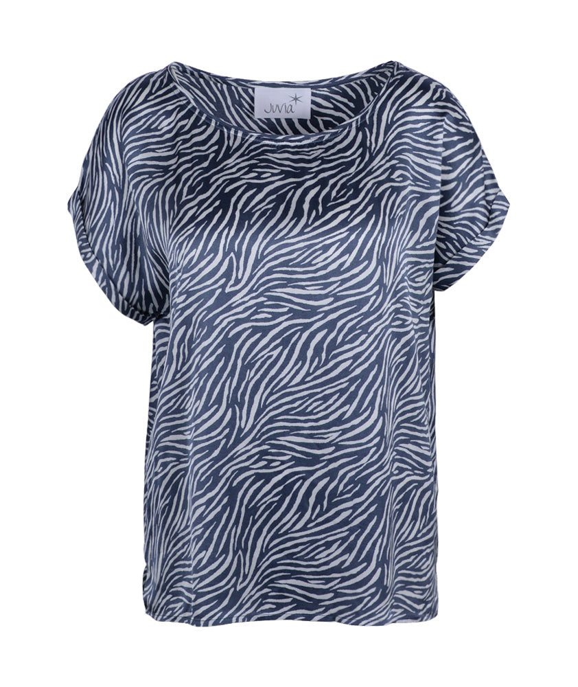 Blusenshirt Desertprint | blau-weiß