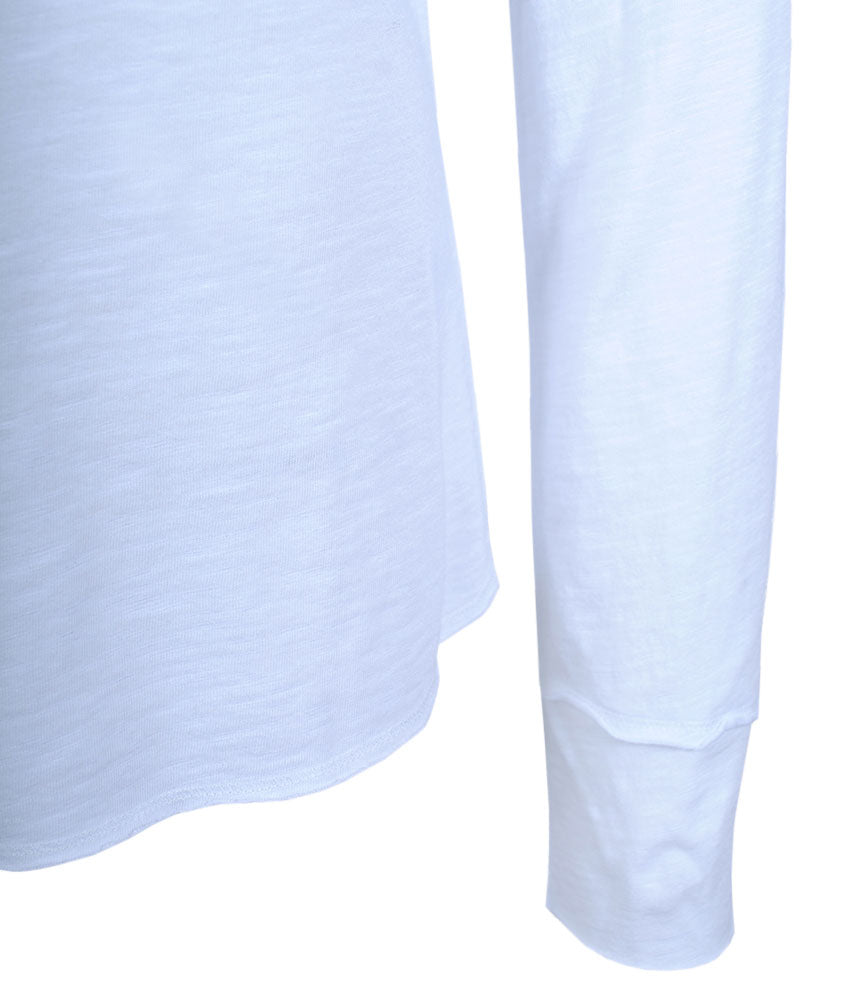 1/1 V-Shirt Flammgarn | weiß