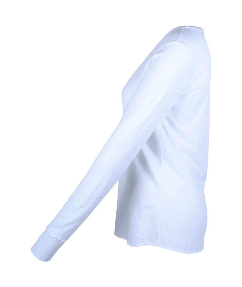 1/1 V-Shirt Flammgarn | weiß