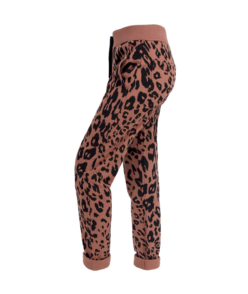 Sweathose Jaguarprint | braun