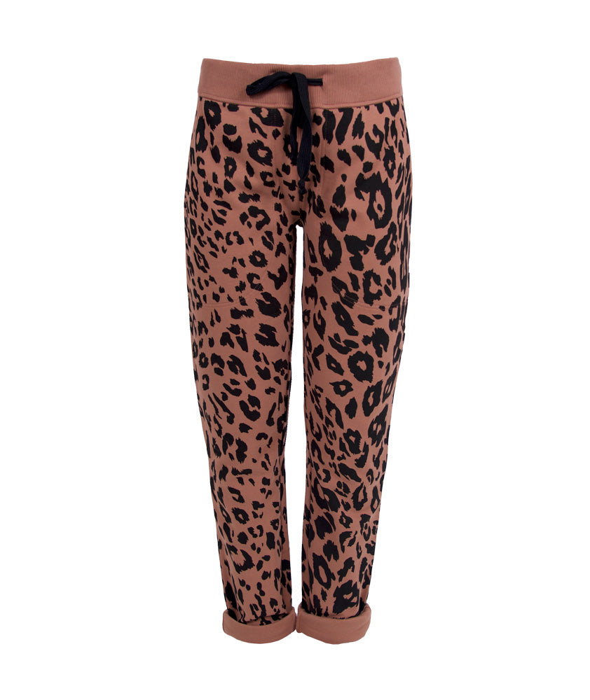 Sweathose Jaguarprint | braun