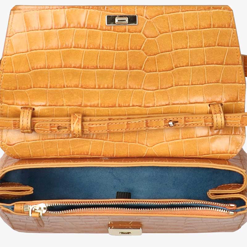 Clutch Krokoprint (apricot, 1-size) | apricot