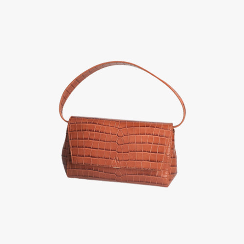 Kaai, Clutch Krokoprint | cognac