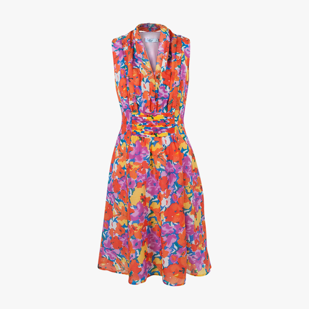 Kleid Flowerprint (multicolor, XS) | multicolor