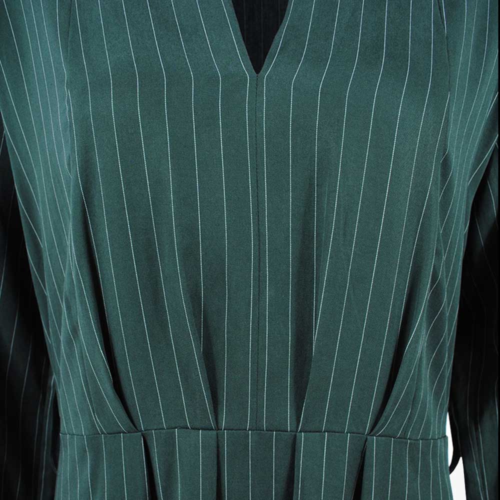 Midikleid Feinestripe (grün, XS) | grün