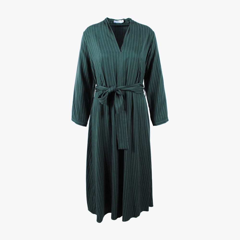 Midikleid Feinestripe (grün, XS) | grün