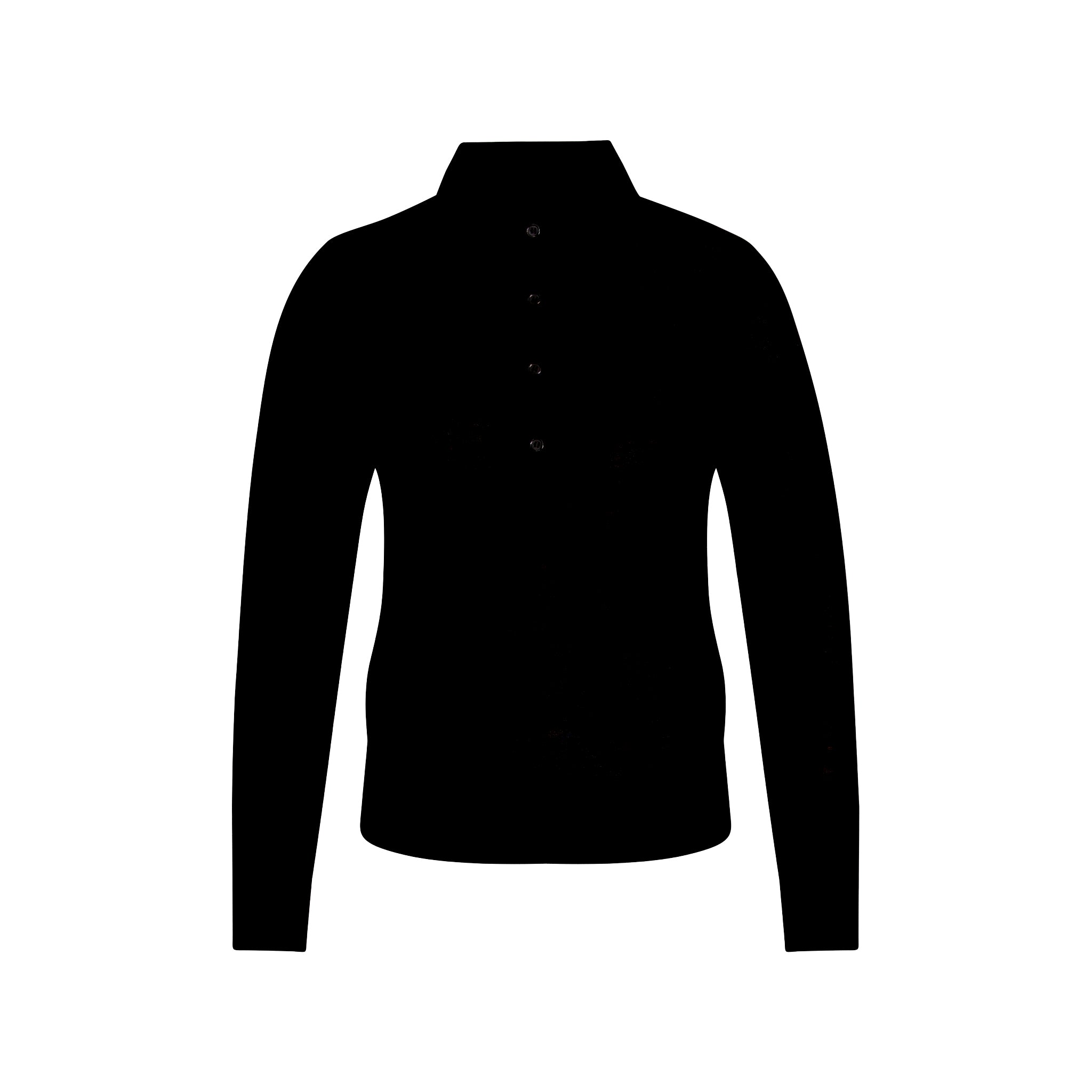 Polo-Pullover Feinstrick | schwarz