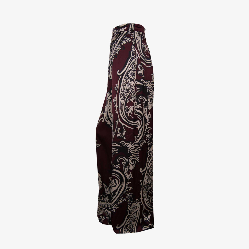 Kaos Hose Blütenprint | bordeaux