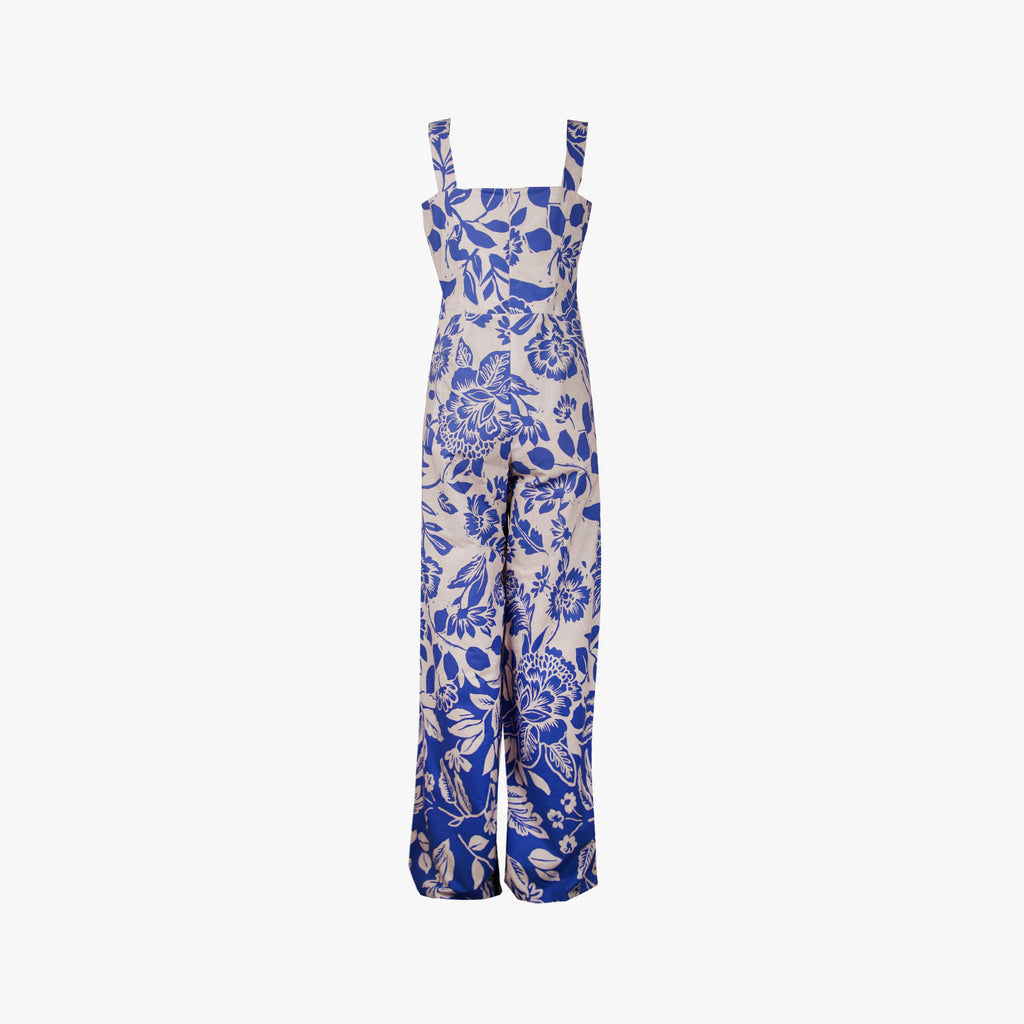 Kaos Jumpsuit Flowerprint | blau