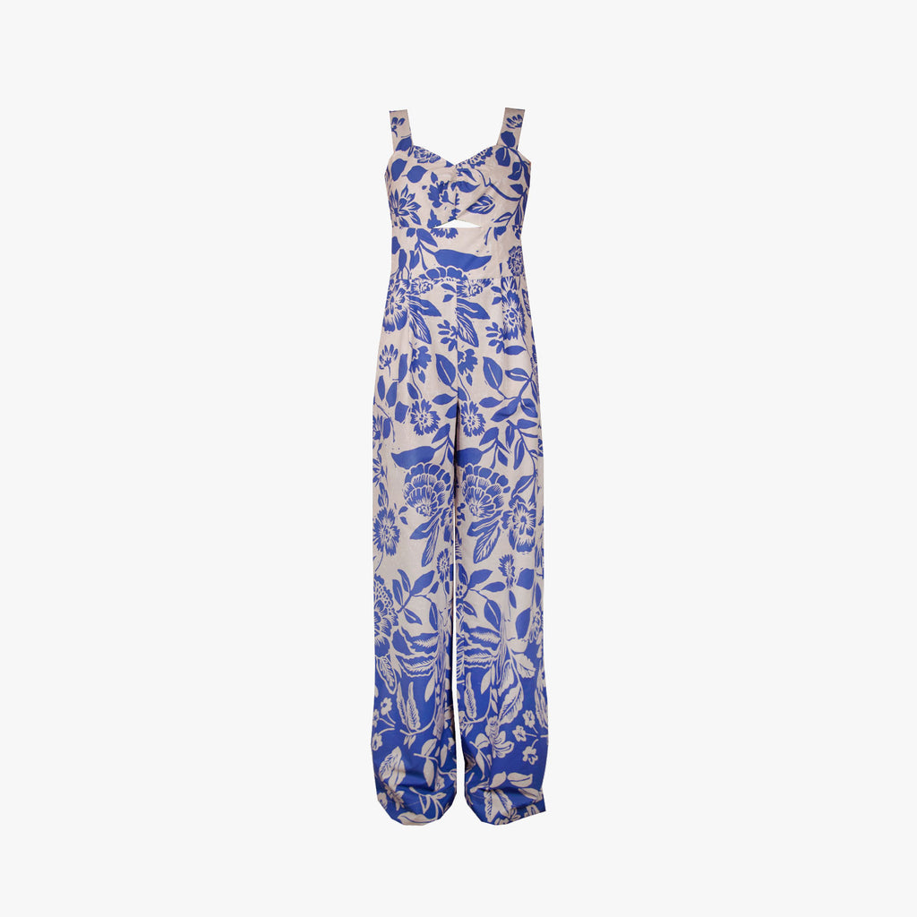 Kaos Jumpsuit Flowerprint | blau