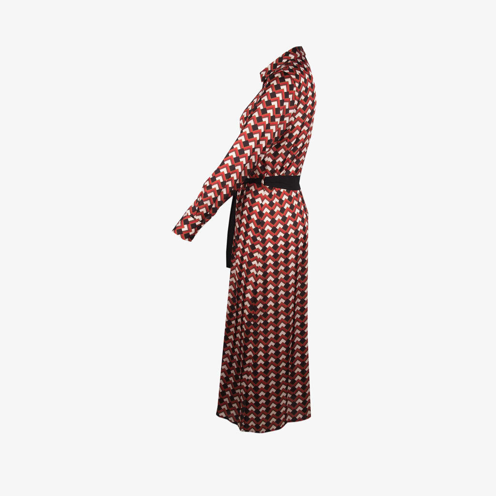 Kaos Midikleid Print | rot-schwarz