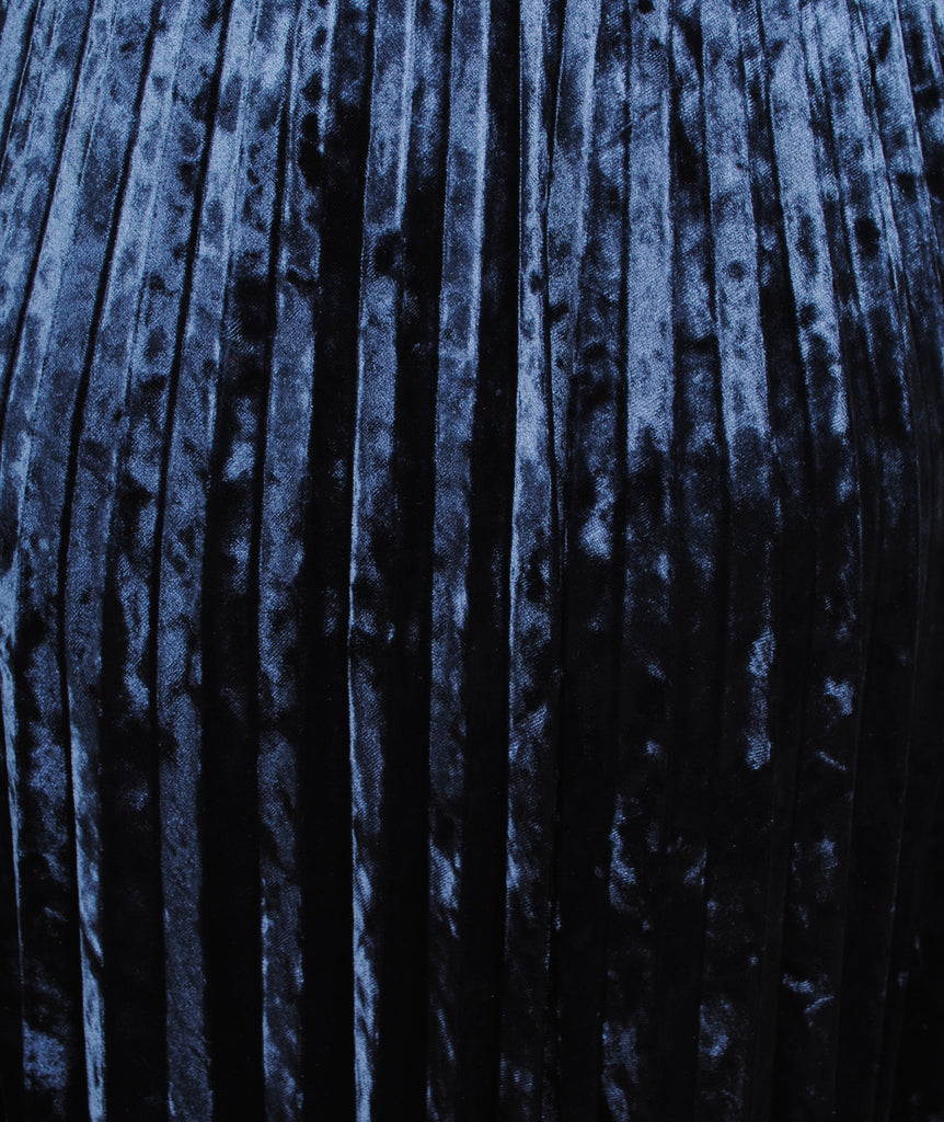 Plisseerock Samt | blau