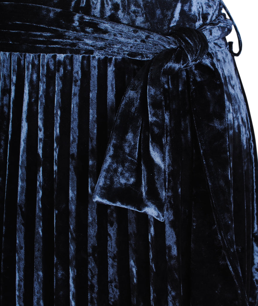 Plisseerock Samt | blau