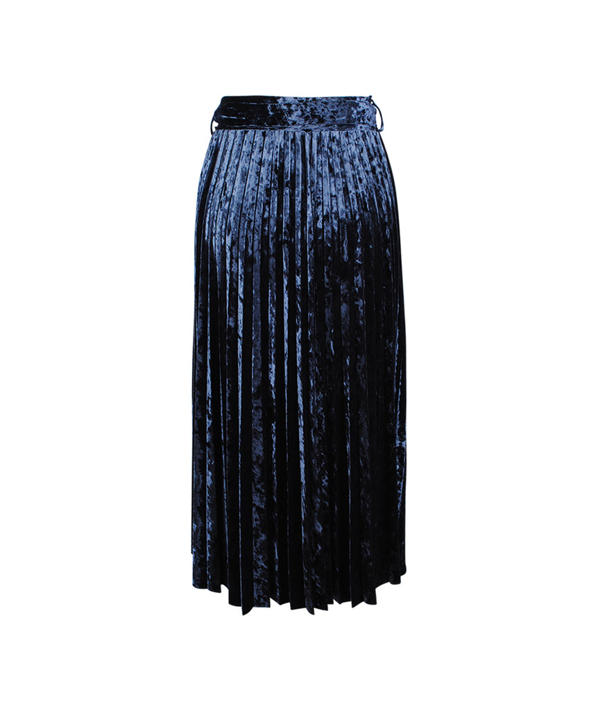 Plisseerock Samt | blau
