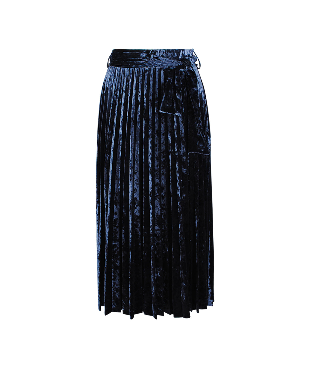 Plisseerock Samt | blau