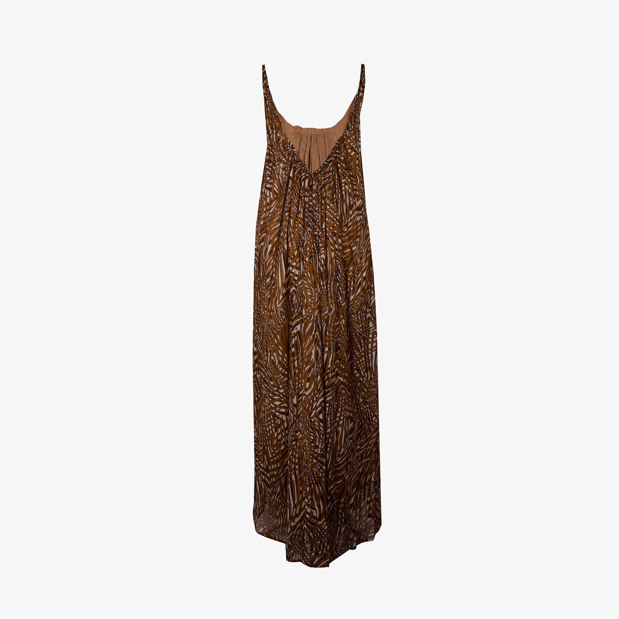 Kaos Spaghettiträgerkleid lang | braun