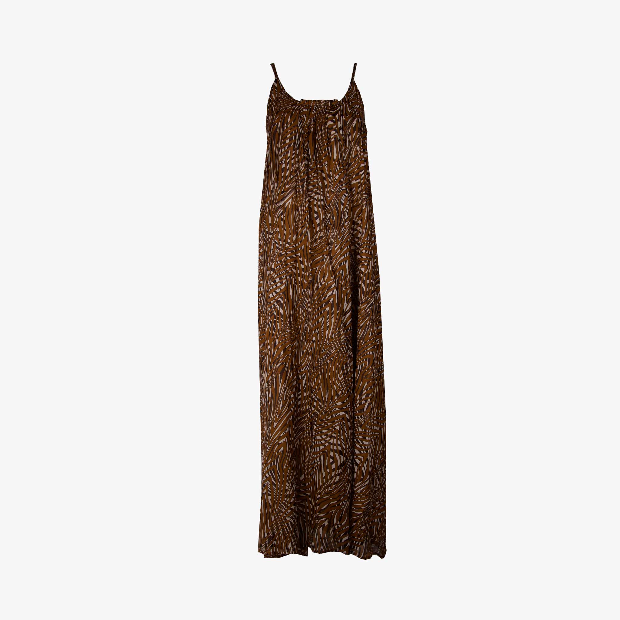 Kaos Spaghettiträgerkleid lang | braun