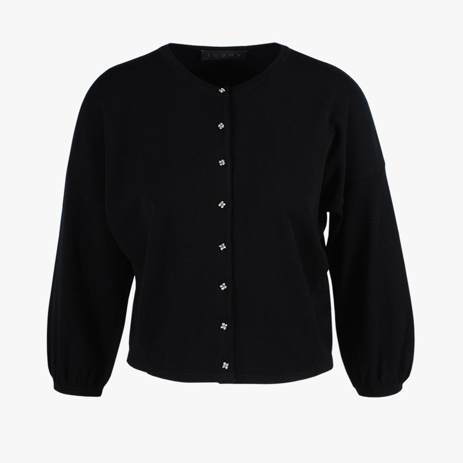 Strickjäckchen uni (schwarz, XS) | schwarz