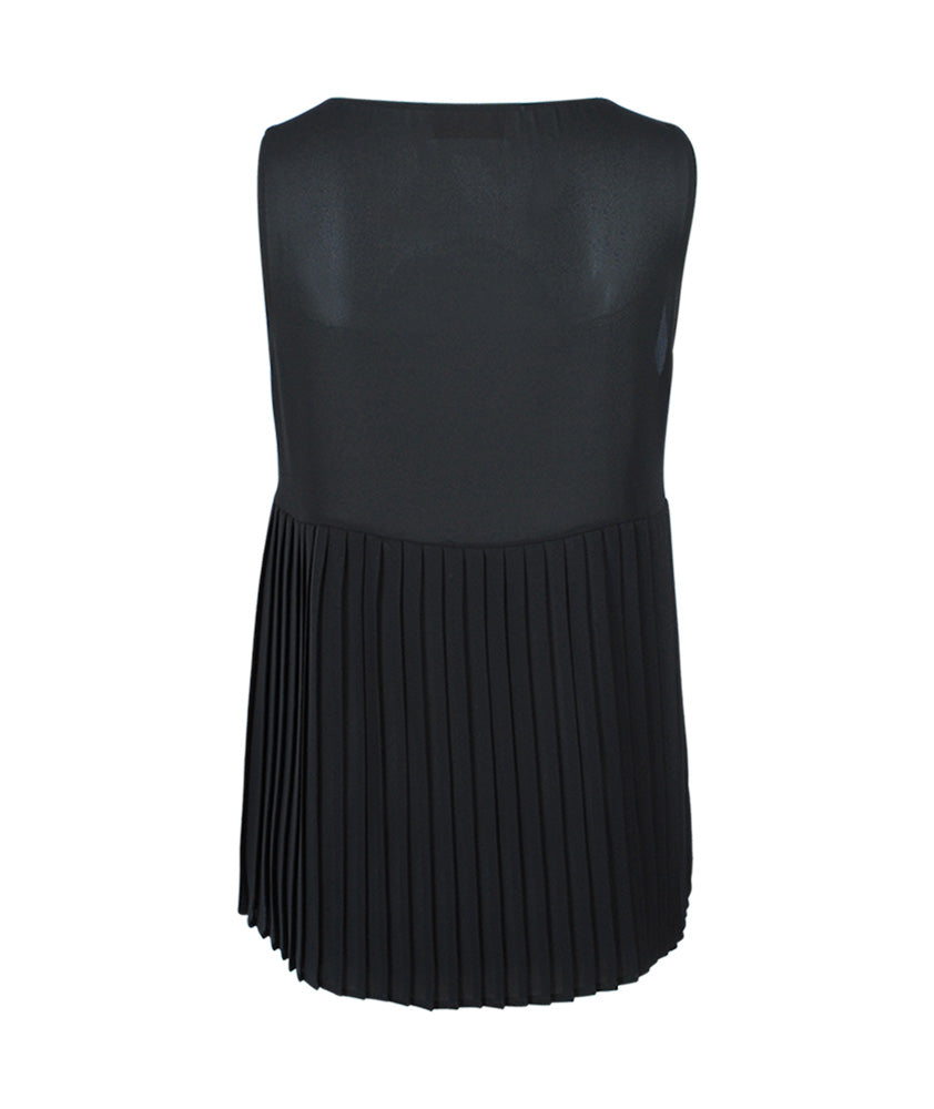 Top Plissee | schwarz