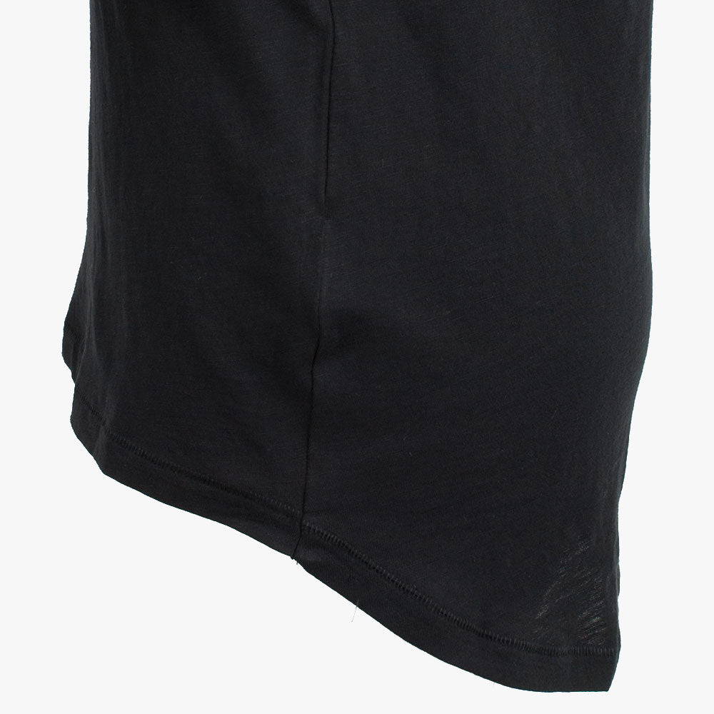 1/4 RH-Shirt uni, Detail Saum | schwarz