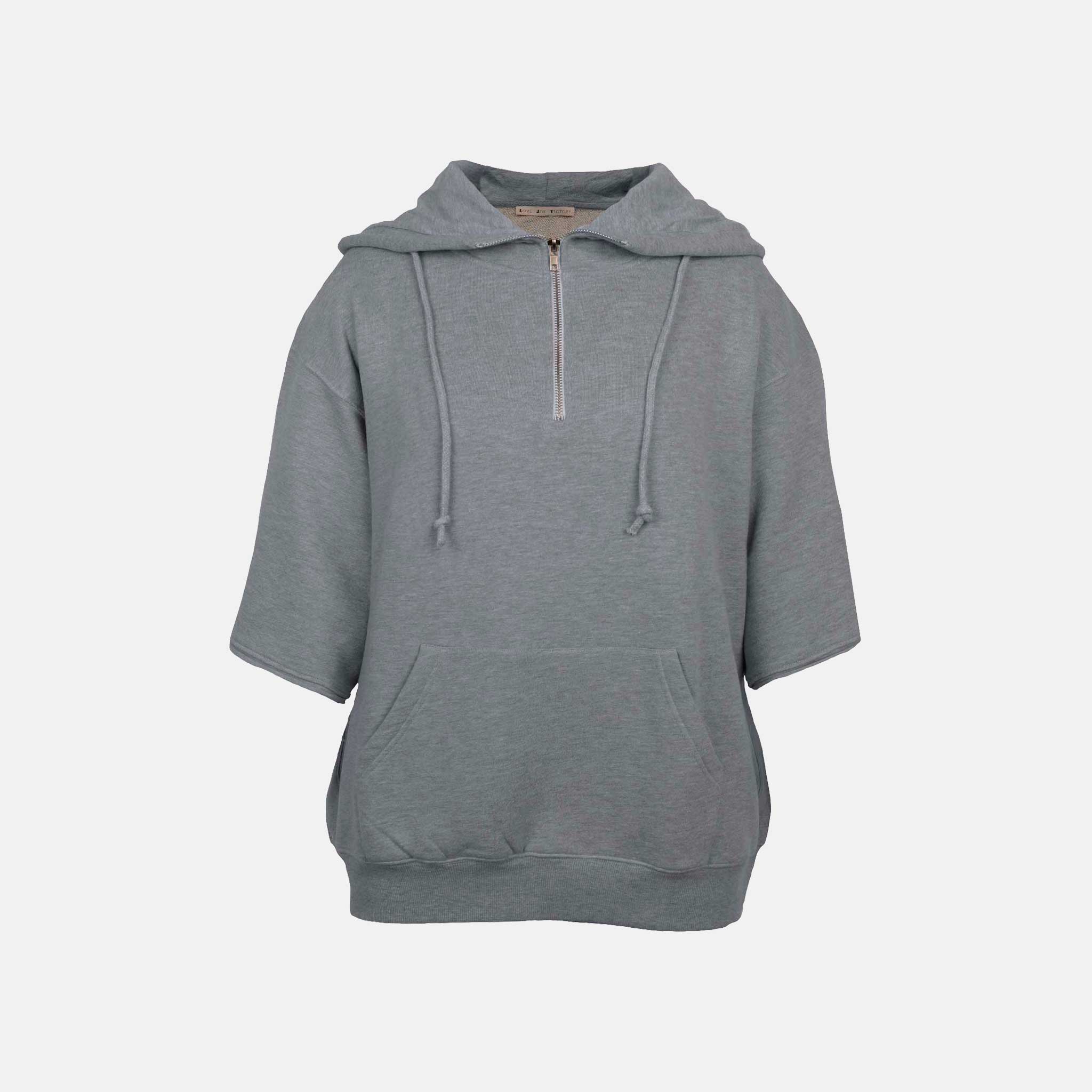 Sweat-Hoodie Zip, Vorne | graumelange