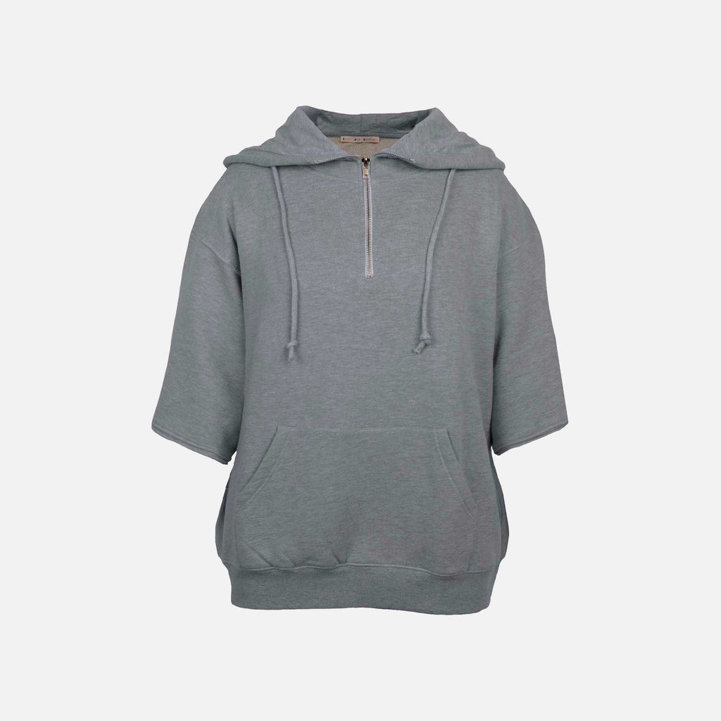 Sweat-Hoodie Zip, Vorne | graumelange