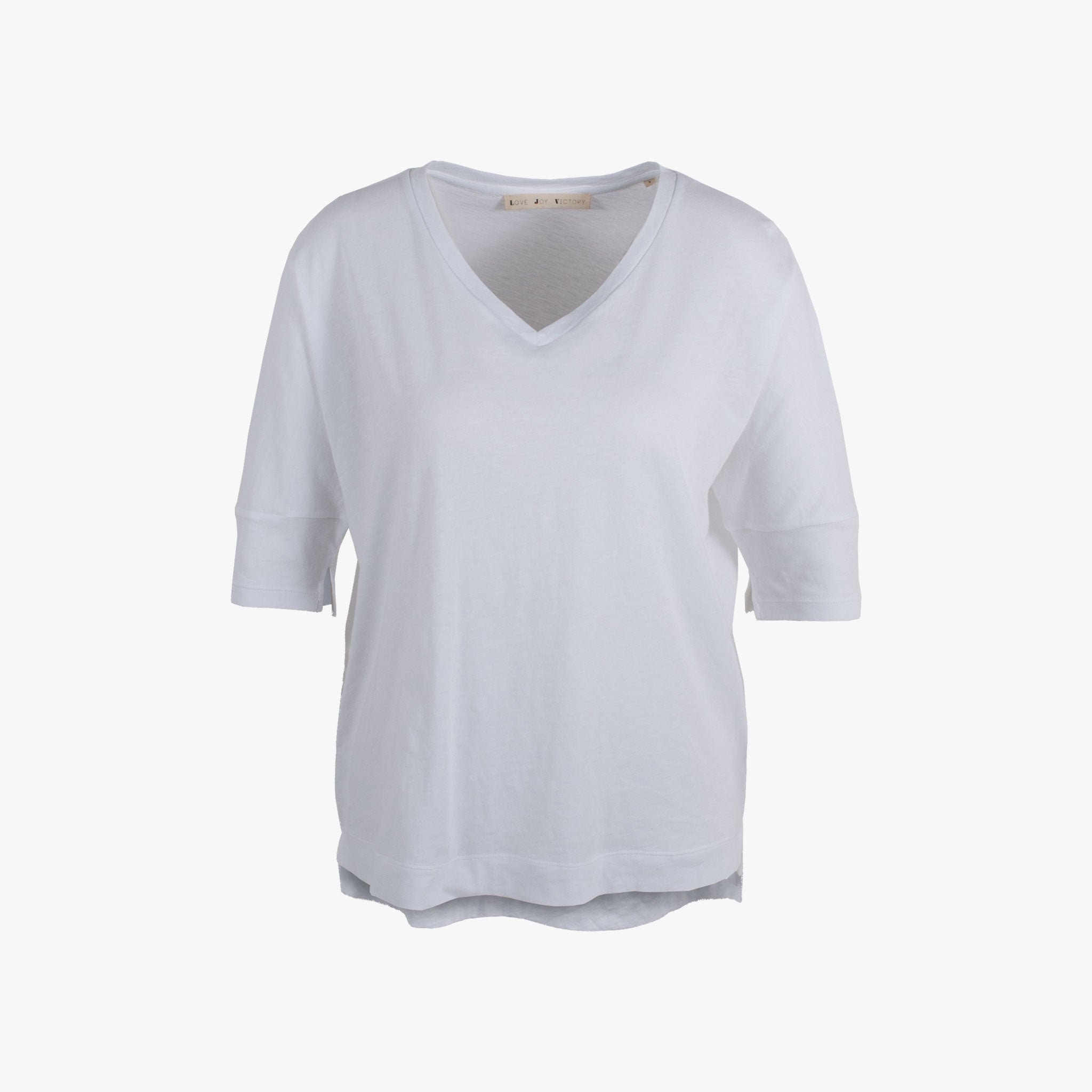 3/4 V-Boxyshirt | weiß