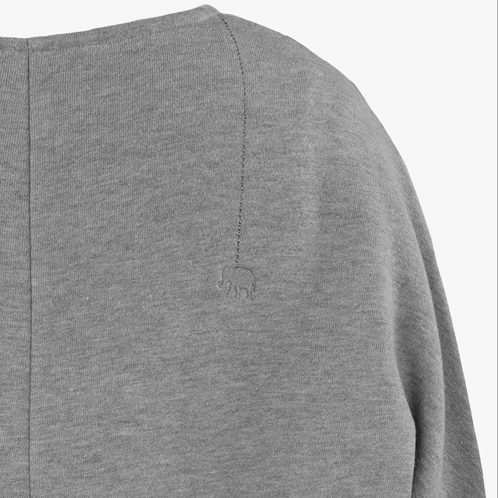 V-Neck Sweater, Schulter | graumelange
