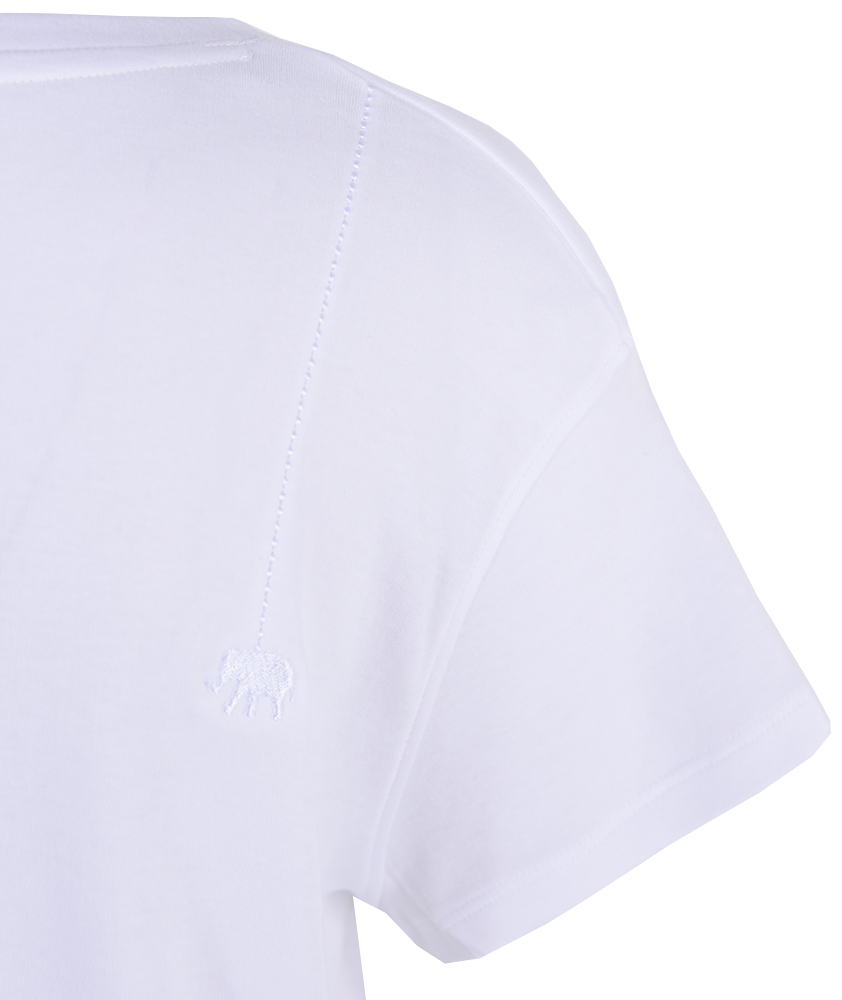 1/2 V-Shirt uni | weiß