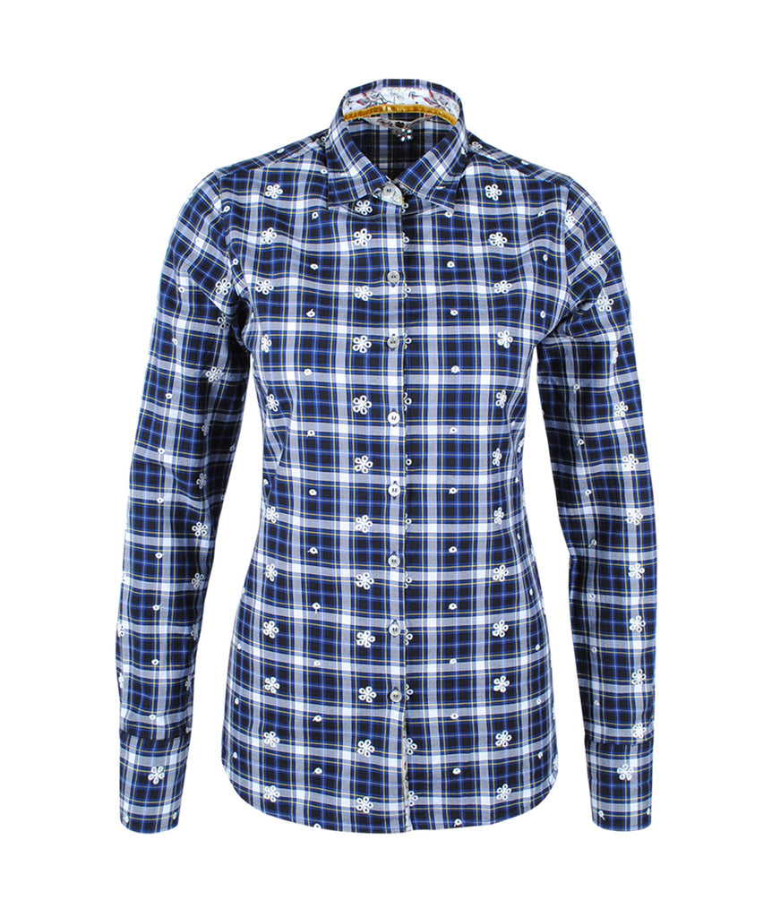 Bluse Fiore Check | blau
