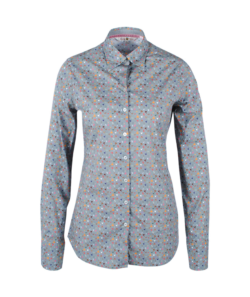 Bluse Fiore Swanprint | grau
