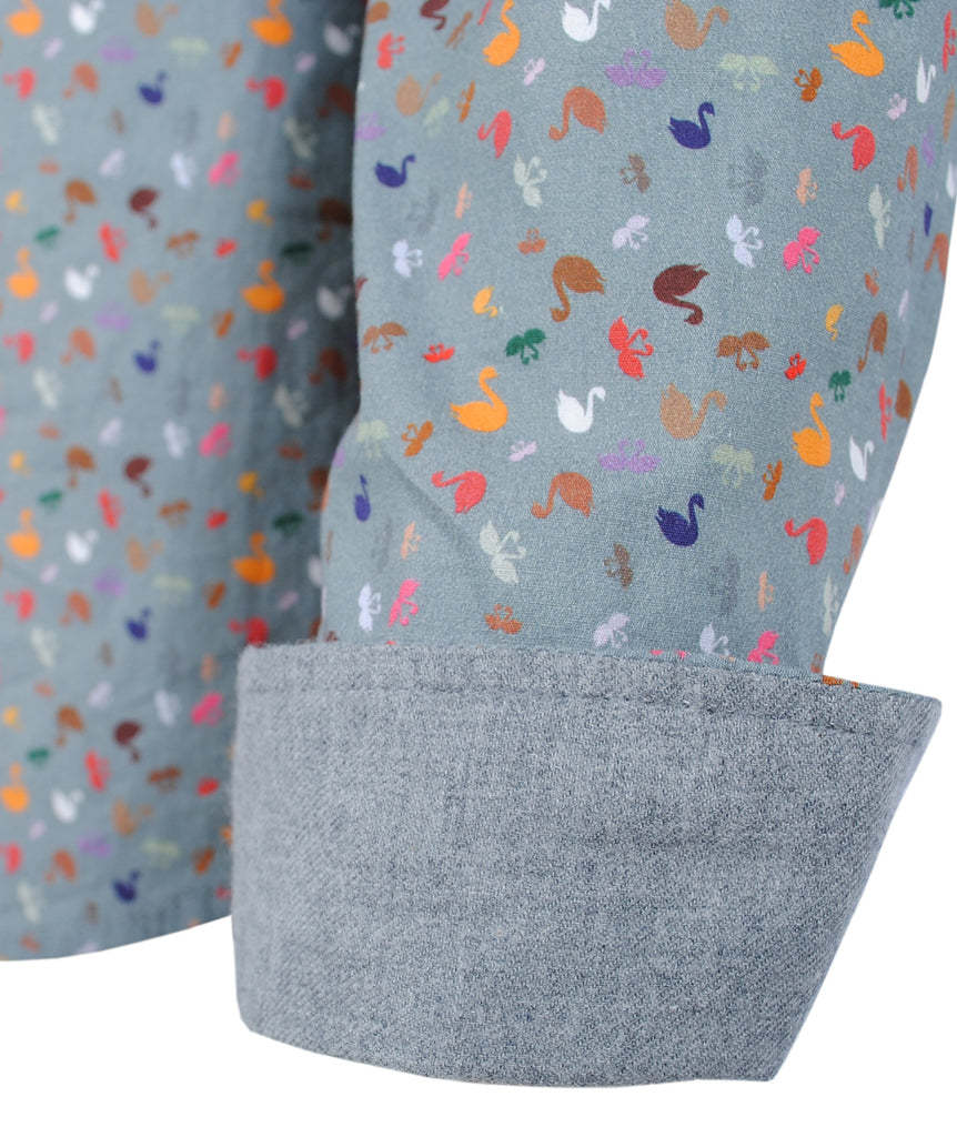 Bluse Fiore Swanprint | grau