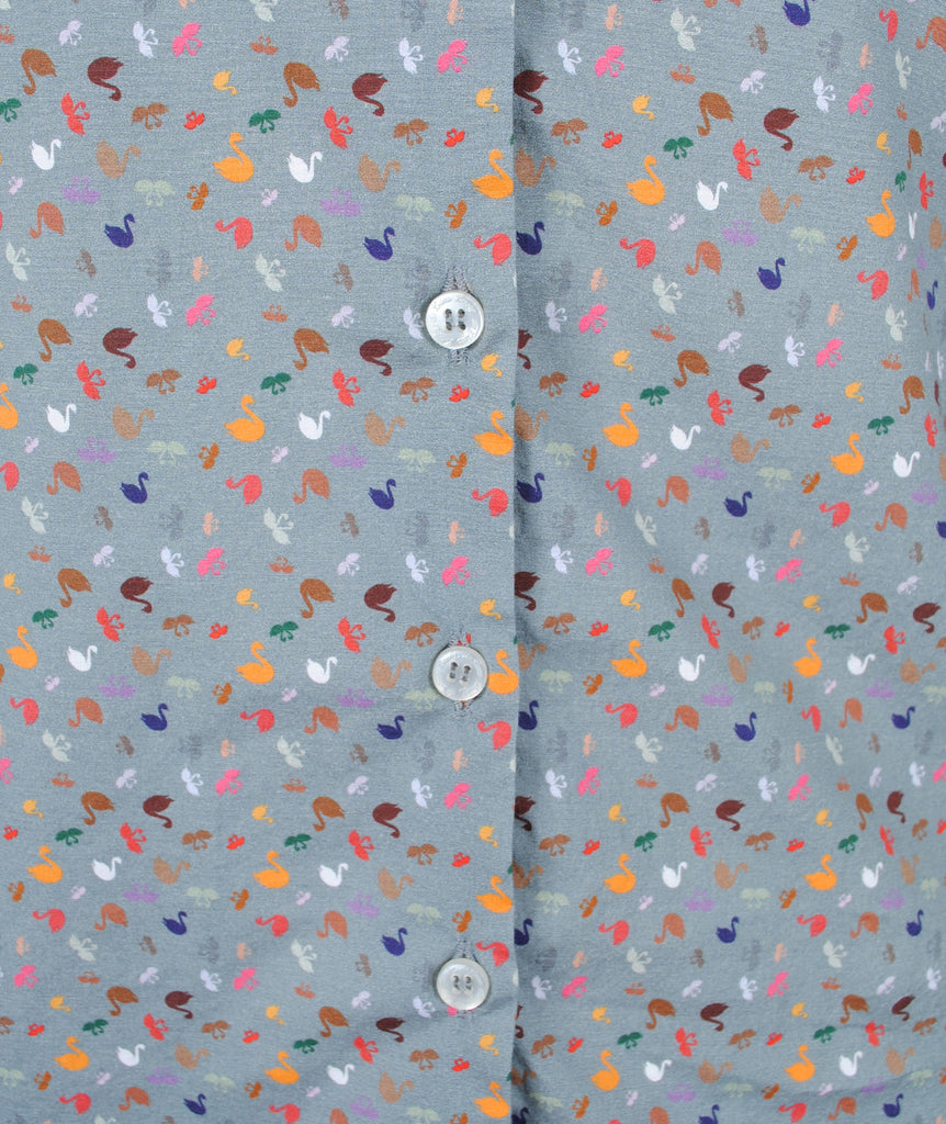 Bluse Fiore Swanprint | grau