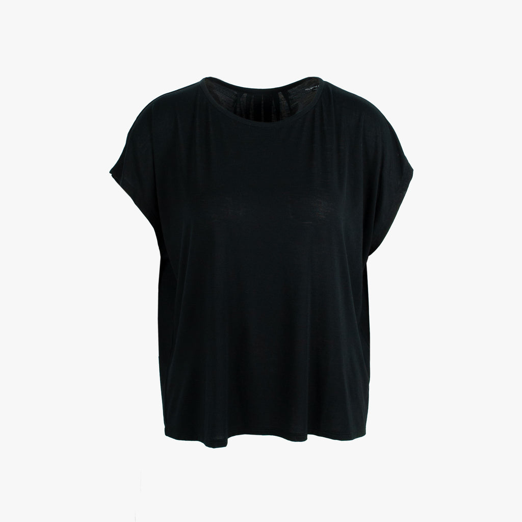 Majestic RH Boxy Shirt extrafine | schwarz