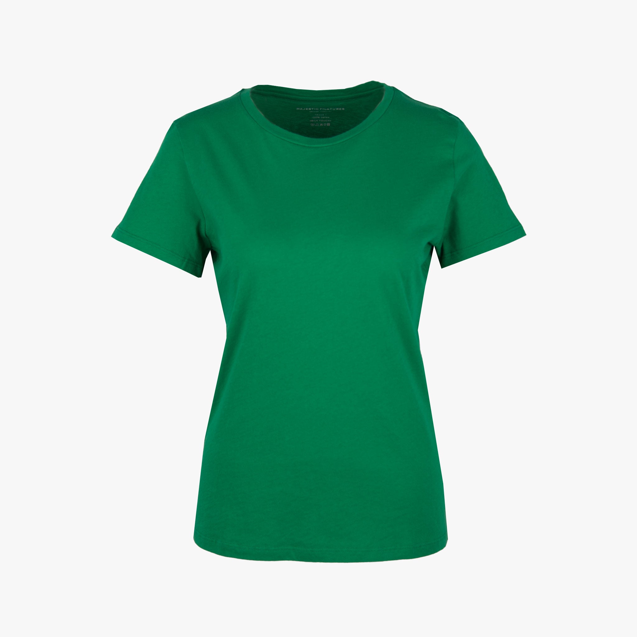 Majestic Basic Shirt Cotton | grün