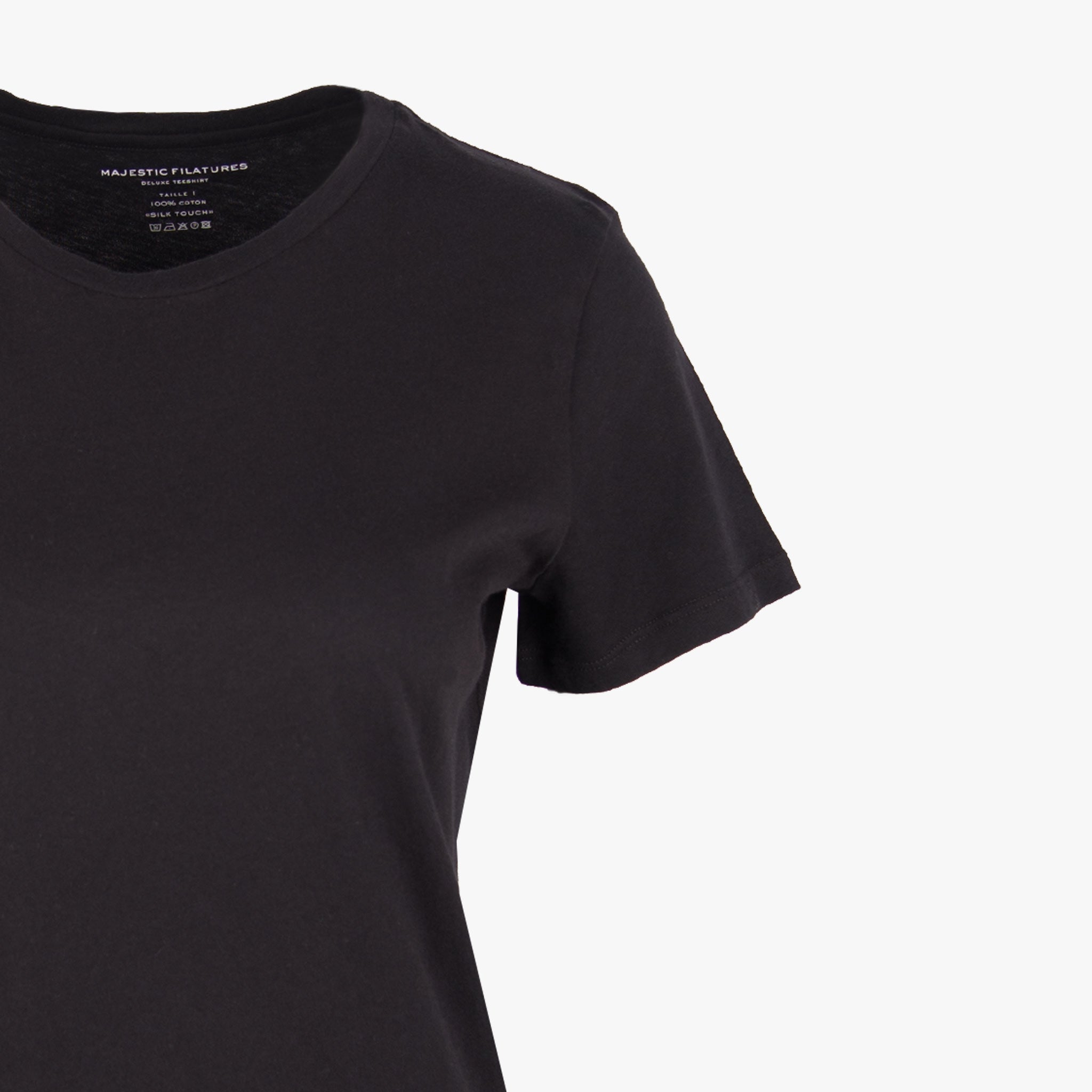 Majestic Basic Shirt Cotton | schwarz