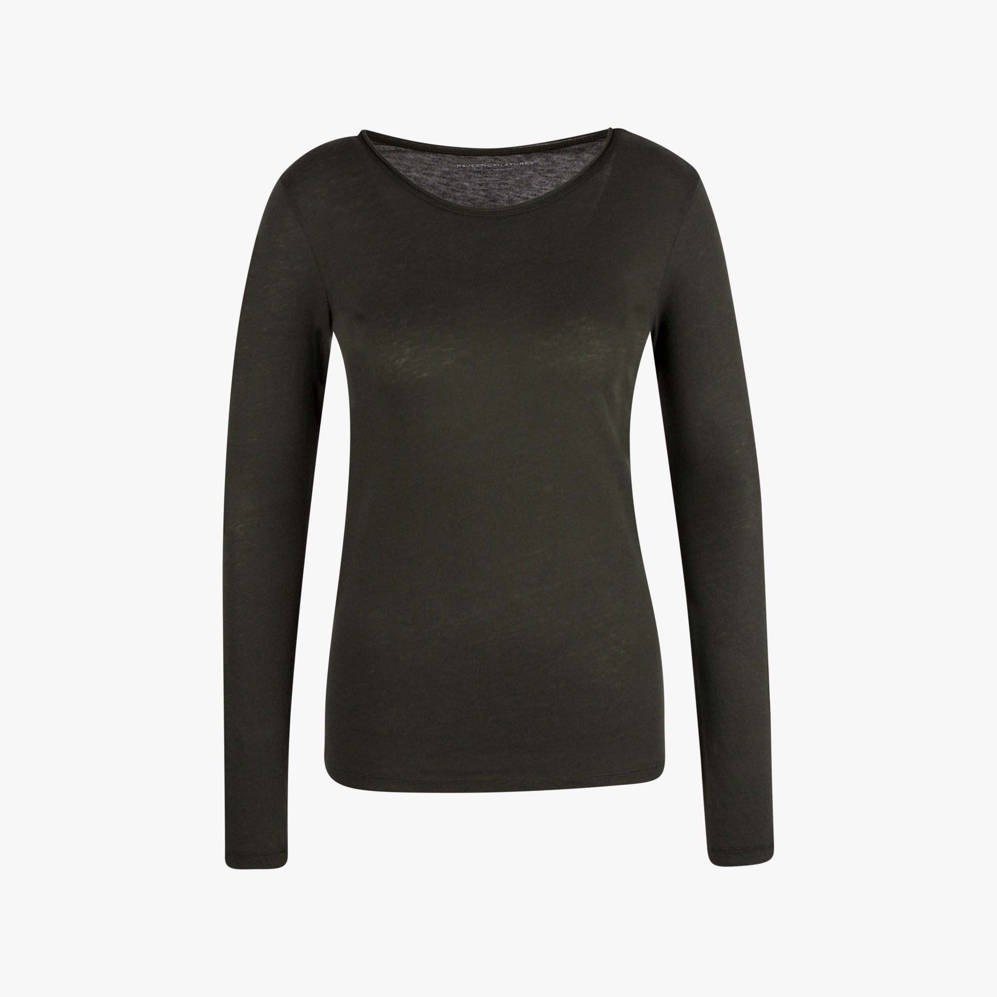 Majestic Filatures RH Shirt Cashmere | dunkelgrün