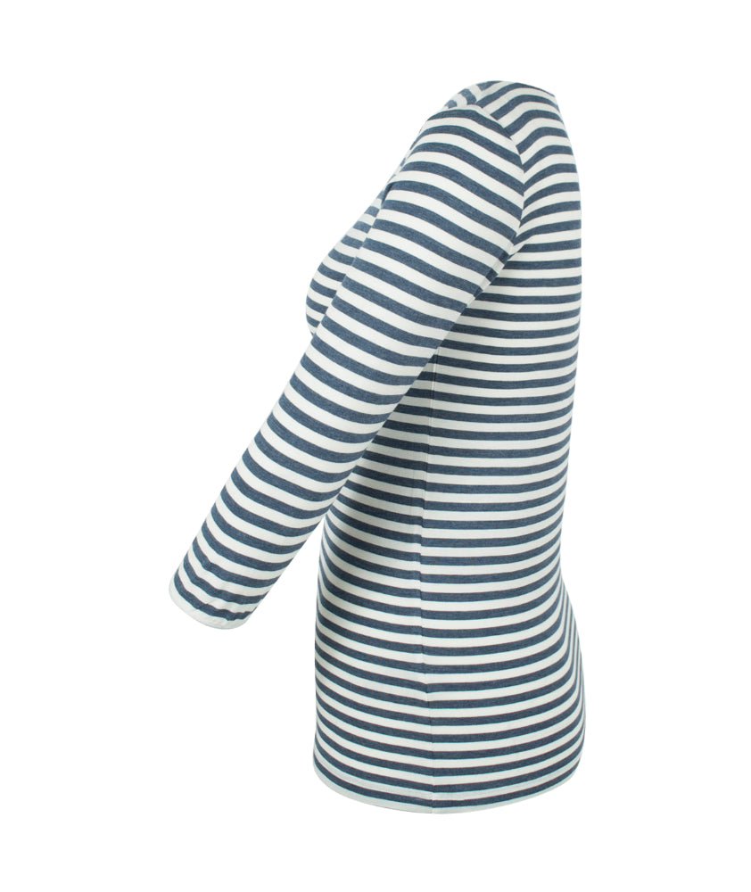 3/4 U-Ringelshirt | denim